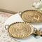 Glitzhome® Gold Round Metal Embossed Decorative Trays Set